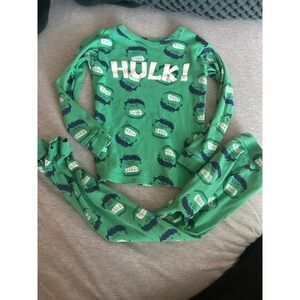 Gap Marvel Hulk Pajamas Toddler Boys 5 Years Green Sleepwear Set